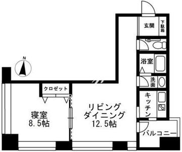 レジディアタワー麻布十番 604 間取り図