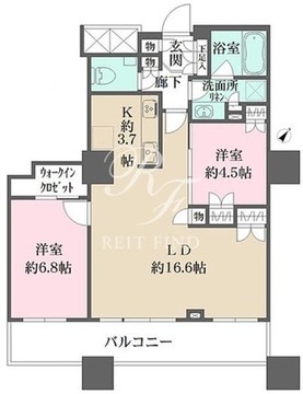 ザ・パークハウス西新宿タワー60 2413 間取り図