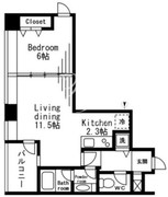レジディアタワー麻布十番 601 間取り図