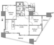 ディームス蔵前アベニュー 1201 間取り図 ?>