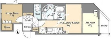 シーズンフラッツ上野御徒町 1104 間取り図