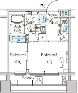 ライオンズフォーシア中央MINATO 406 間取り図