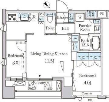 ライオンズフォーシア中央MINATO 506 間取り図