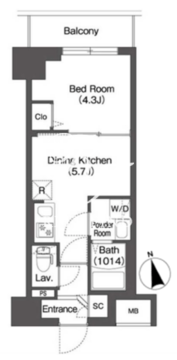 コンフォリア・リヴ品川南大井 403 間取り図