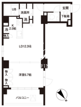 レジディア白金高輪 401 間取り図