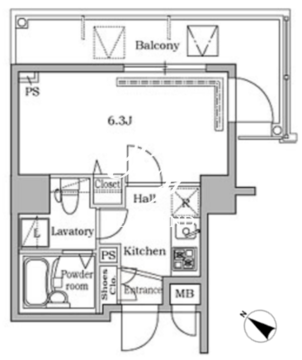 レジディア広尾2 308 間取り図