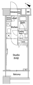 ファーストリアルタワー新宿 1315 間取り図