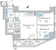 リビオメゾン日本橋久松町 1003 間取り図 ?>