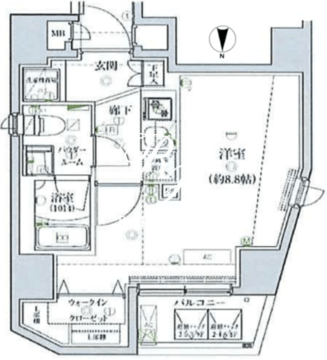 ルクレ墨田緑2 803 間取り図