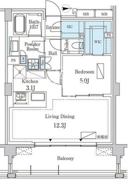 グランドゥールプレミアム代々木大山 208 間取り図