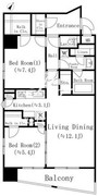 堀之内マンション 604 間取り図