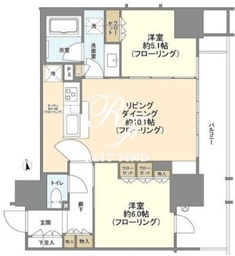 シティハウス西池袋 1808 間取り図