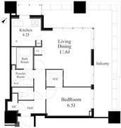 白金ザ・スカイ E-1613 間取り図