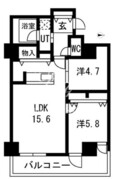シティコート目黒 4-716 間取り図