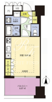 セントラルパークタワー・ラ・トゥール新宿 1214 間取り図