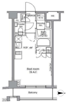 ディームス麻布狸穴町 410 間取り図