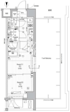 プレミアムキューブ武蔵小山 507 間取り図