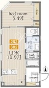 シェモア白金高輪 202 間取り図