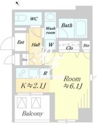 グローリオシェルト飯田橋 902 間取り図