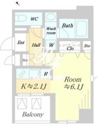 グローリオシェルト飯田橋 1002 間取り図