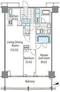 コンフォリア新宿イーストサイドタワー 2203 間取り図