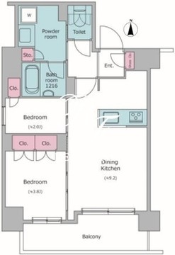 ドゥーエ菊川 602 間取り図