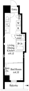 ロイジェント菊川 403 間取り図