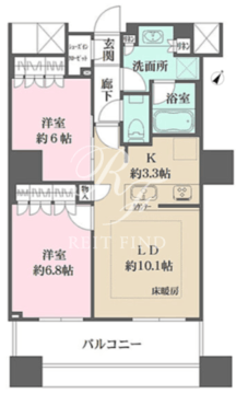 ザ・パークハウス西新宿タワー60 1314 間取り図