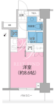 パークハビオ東向島 802 間取り図