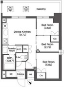 オルサス赤羽イースト 1003 間取り図