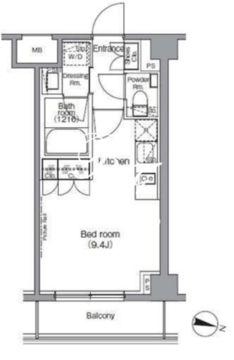 ディームス麻布狸穴町 205 間取り図