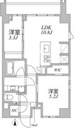 アジールコート麻布十番 801 間取り図