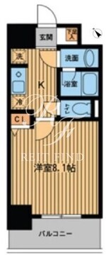 プライムアーバン門前仲町 1008 間取り図
