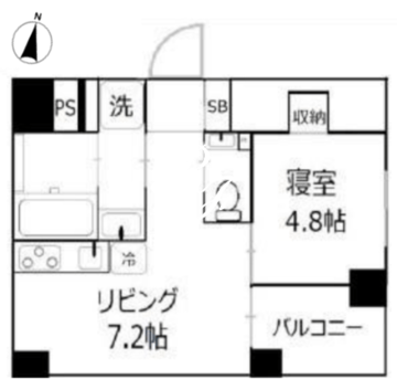 ラスパシオ東日本橋リバーサイド 201 間取り図